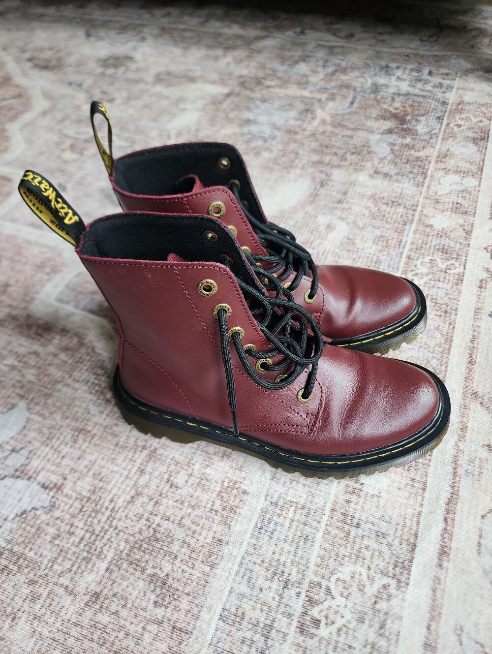 Dr. Martens Cherry Red 1460 Lace-Up Leather Boots